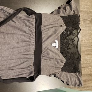 Junior gray and black dress